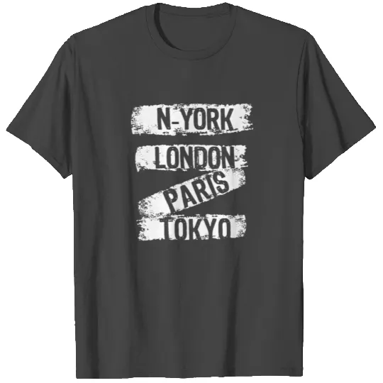 new york london paris tokyo typography T Shirts