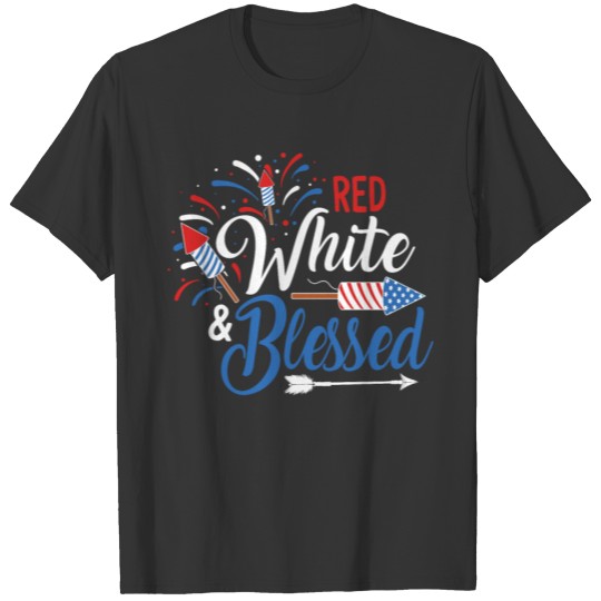 Red White & Blessed 4th of July Cute Patriotic T-shirt