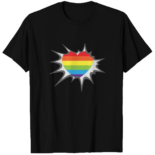 LOVE INSIDE - RAINBOW HEART T Shirts