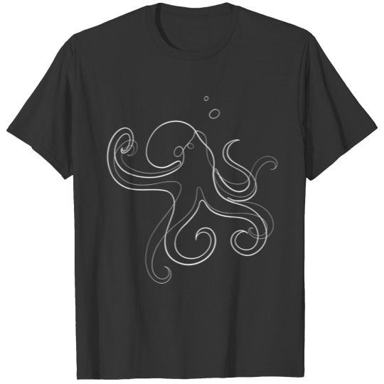 Octopus Line Art white T-shirt