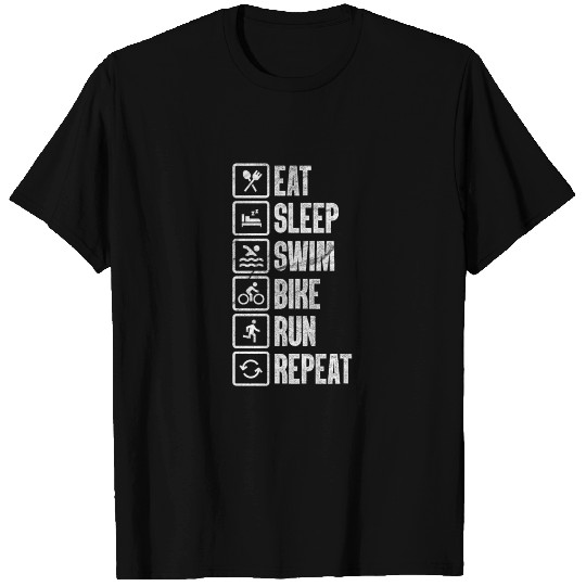 Triathlon Eat Sleep Swim Bike Run Repeat T Shirts