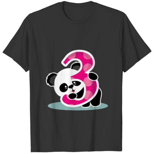 Birthday Panda 3 Baby Girl Celebrant Gift T-shirt