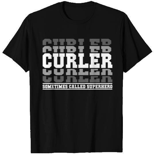 Curling Curler Superhero T Shirts