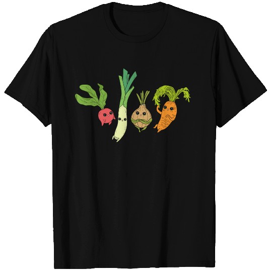 vegetable family. Carrot, raddish, leeks, onion T Shirts
