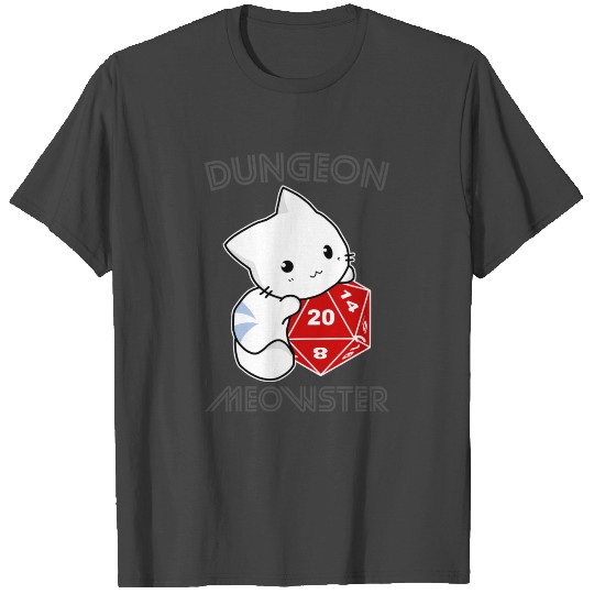 Dungeon Meowster D20 Cat T Shirts