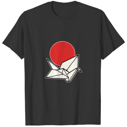 Japan Flag Crane Japanese Citizen Gift T-shirt