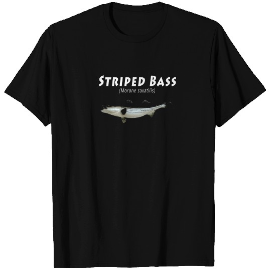 striped bass T Shirts sea fishing dad T Shirts r24 Bla