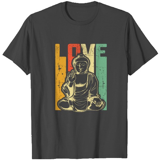 Retro Love Buddha Statue Gift Eastern Buddhist Rel T Shirts