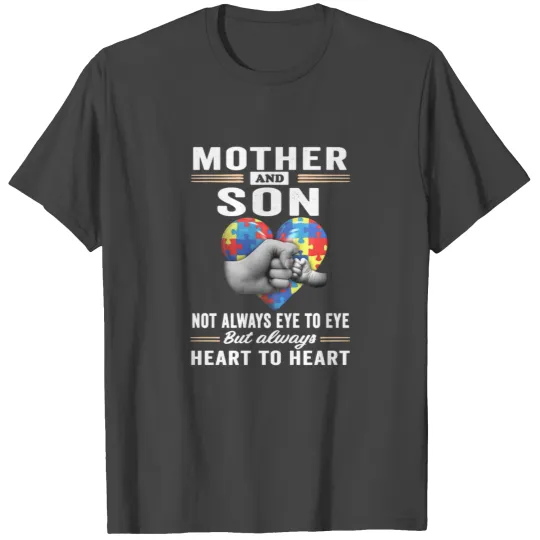 Mother And Son Always Heart to Heart - T Shirts