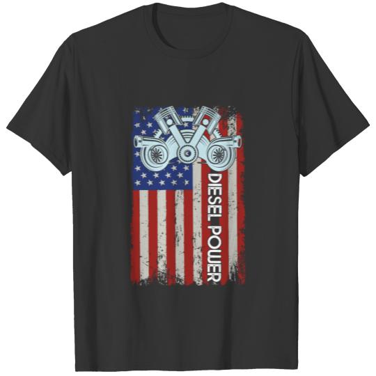 Car US America Flag Gas Power Truck Race Boat T-shirt