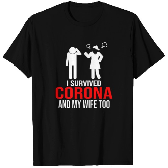 Corona Survivor Quarantine Husband Wife T Shirts
