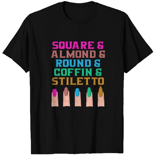 Nail Tech Gift Square & Almond & Round & Coffin & T Shirts