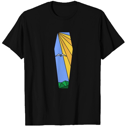 Stain Glass Coffin Design T Shirts