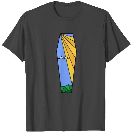Stain Glass Coffin Design T Shirts