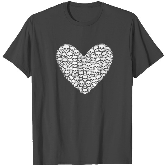 Heart of Skulls Anti Valentine Day Gift T Shirts