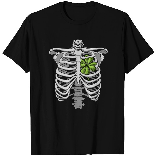 Skeleton Rib Cage St Patricks Day T Shirts for Men
