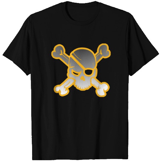 Skull And Crossbones Black And Gold Gifts T Shirts