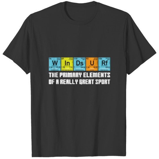 Windsurfing nerd elements periodic table T-shirt