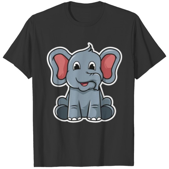 Cartoon Elephant Illustration T-shirt