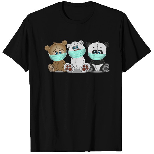 Grizzly Bear Polar Bear Panda Bear with mouth guar T Shirts