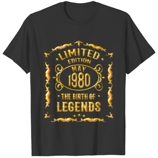 May 1980 Vintage - 40th Birthday Gift T Shirts