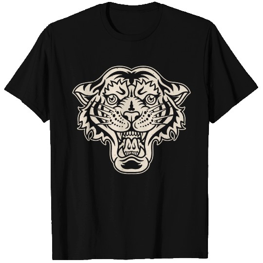 Old School Tiger Face Vintage Retro Graphic T Shirts