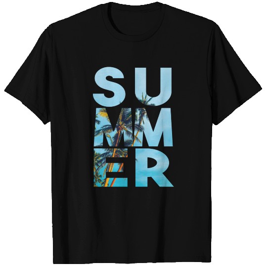 Summer Palm Tree Photo Letters T Shirts
