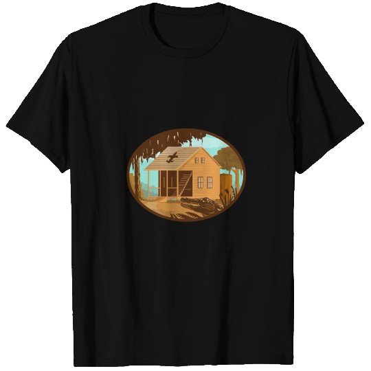 Cajun House and Gator Oval WPA Retro T Shirts