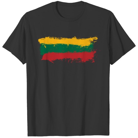 Lithuania flag brush strokes T-shirt