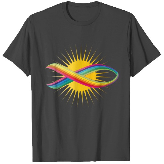 christian fish symbol with rainbow and sun T Shirts