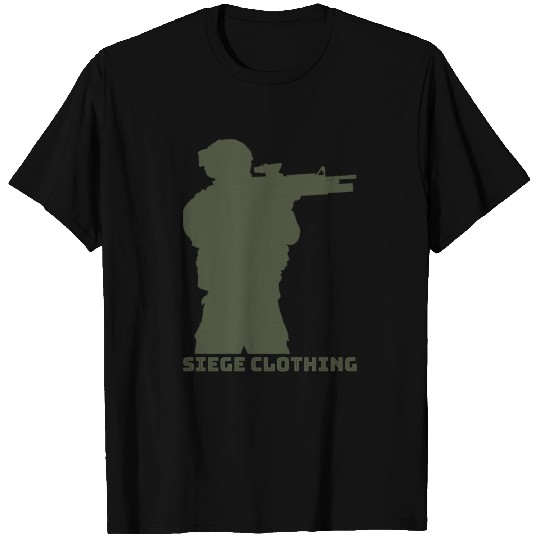 Soldier Silhouette - Army Green T Shirts