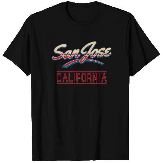 San Jose, California Typographic Bicolor Font T Shirts