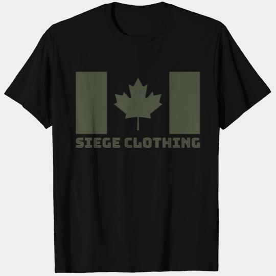 Canadian Flag Design - Army Green T Shirts