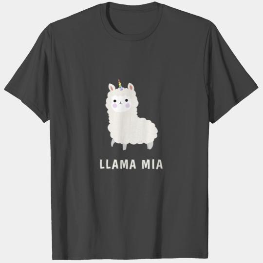 Llama Mia Llamacorn Unicorn Rainbow T Shirts