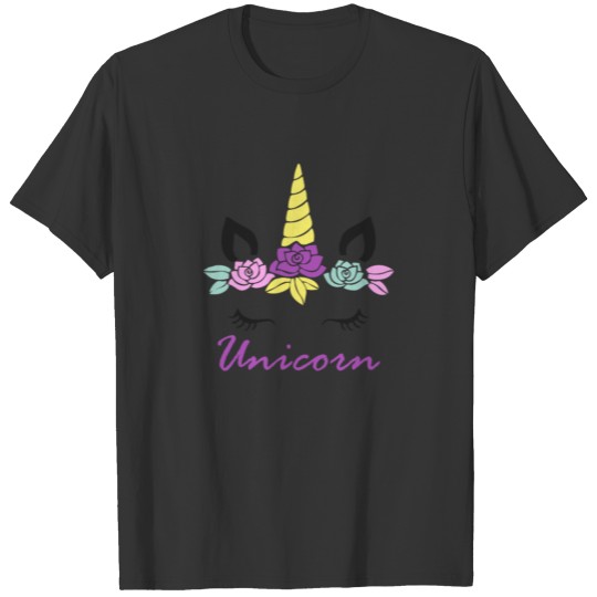 Birthday Graphic Cute fairy Tail Face Unicorn T Shirts