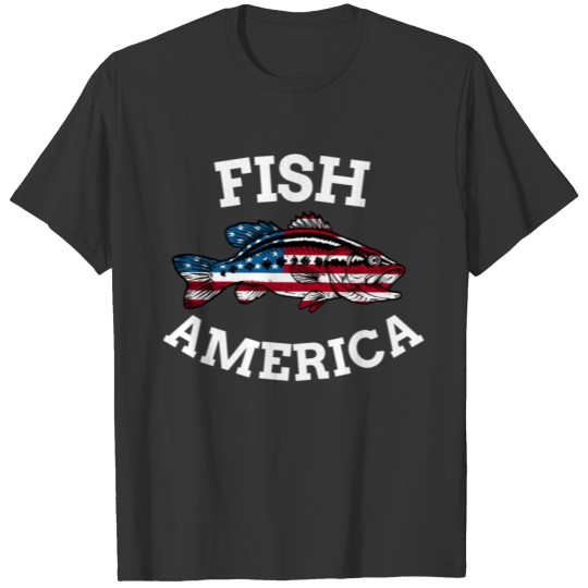 4th of July Fishing American Flag Fish America T-shirt