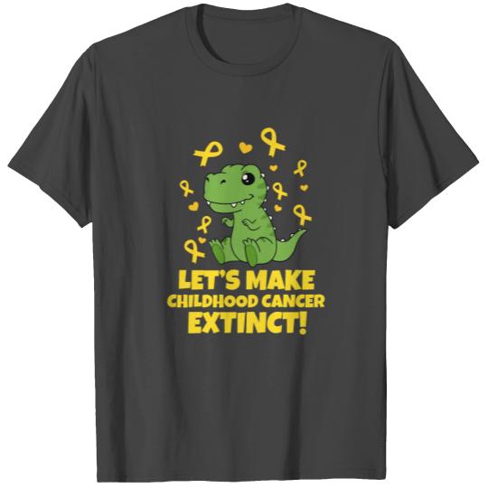 Cute Childhood Cancer Awareness Dinosaur Product T Shirts