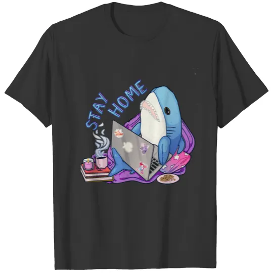 stay home baby shark T Shirts