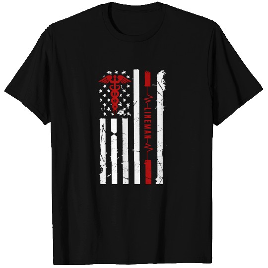 American Lineman Heartbeat T Shirts