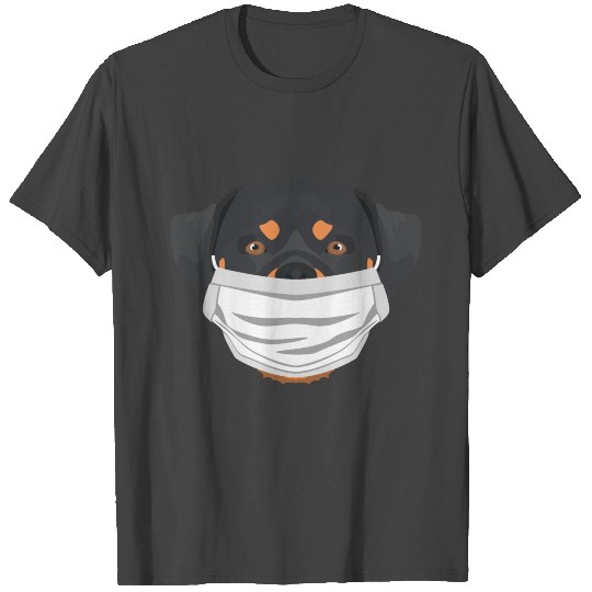 Illustration dog Rottweiler with respirator T Shirts