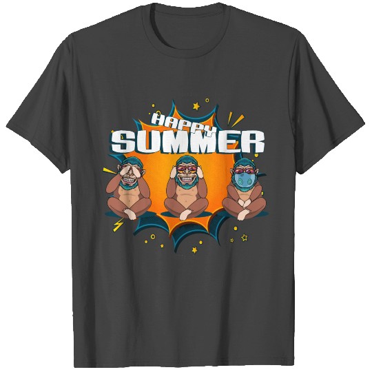 3 apes summer corona mouth mask protection T Shirts