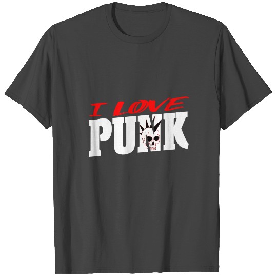 Punk Rock Skull Head Rocker Retro Punk Music Fan T Shirts