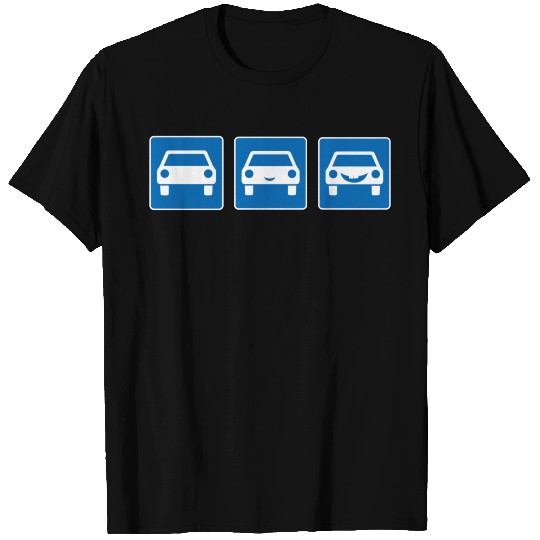 Traffic sign driver's license car comic smile T Shirts