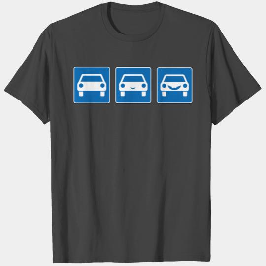 Traffic sign driver's license car comic smile T Shirts