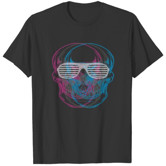 Vaporwave Synthwave Skull Stunner Shades 3d T Shirts