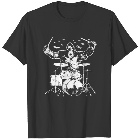 King Kong Playing Drums T Shirts