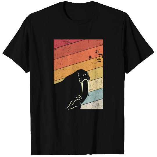 Walrus Print. Retro Style Graphic T Shirts