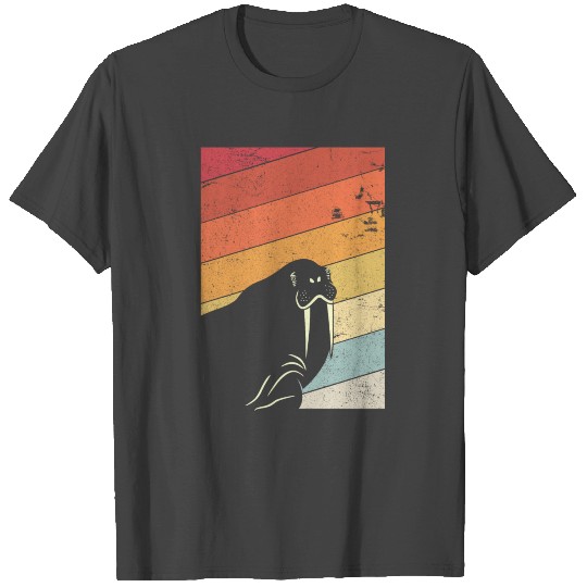 Walrus Print. Retro Style Graphic T Shirts