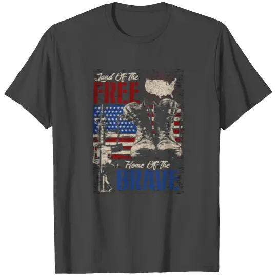 Land Of The Free home Of The Brave Veteran T Shirts
