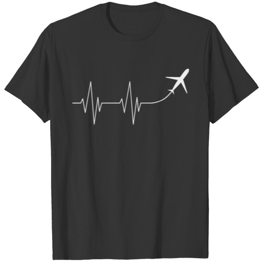 Airplane Heart Beat Aeroplane Flying Aeroplane T-shirt